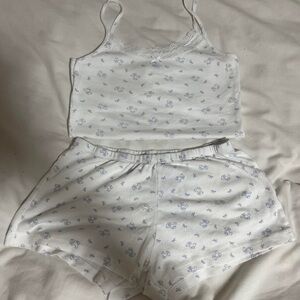Brandy Melville Bear And Bow Blue Set